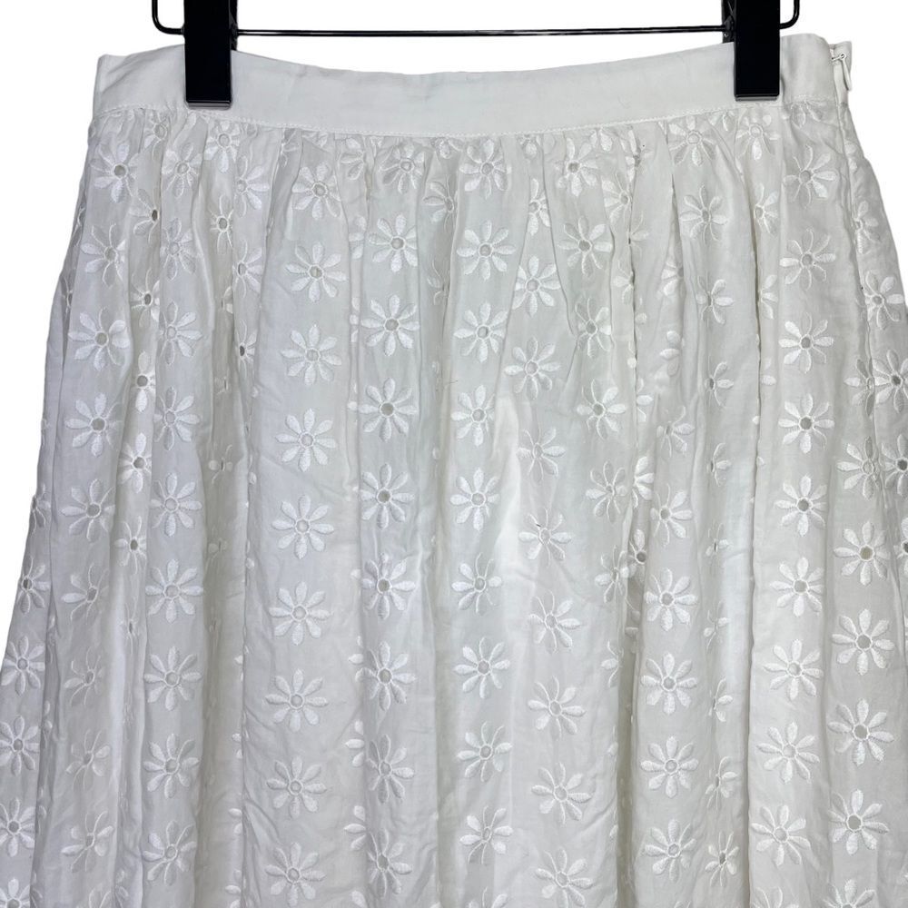 NEW Caroline Constas Kassandra Skirt White Eyelet Size Medium - Picture 5 of 13